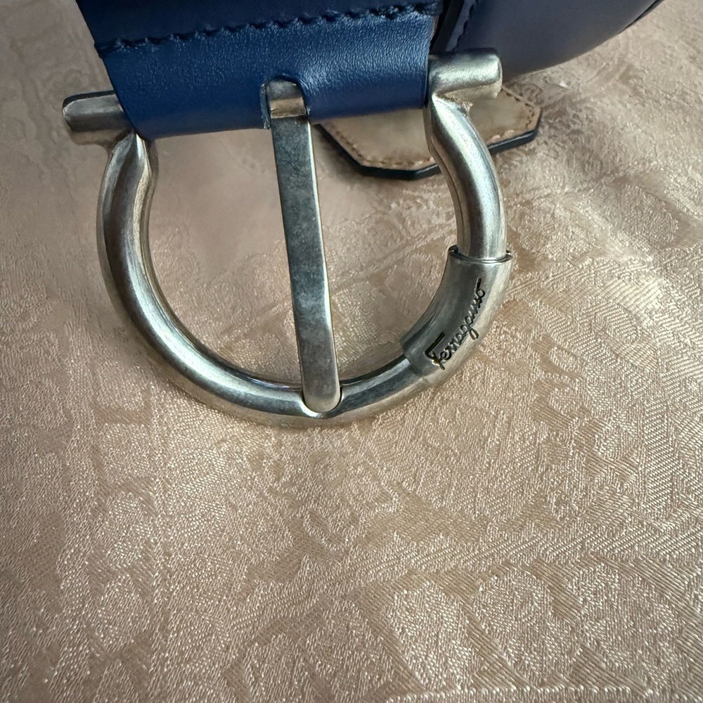 Salvatore Ferragamo Blue Silver Belt Classic Design - Picture 4 of 9